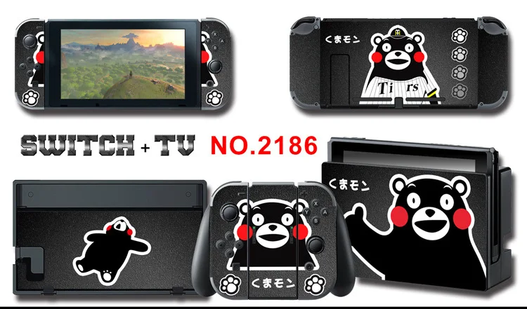 1set New Cute Anime Full Body Sticker for NS Switch Protective Cover Skin Colorful Art for Game Console Joy-Con Controller Decor