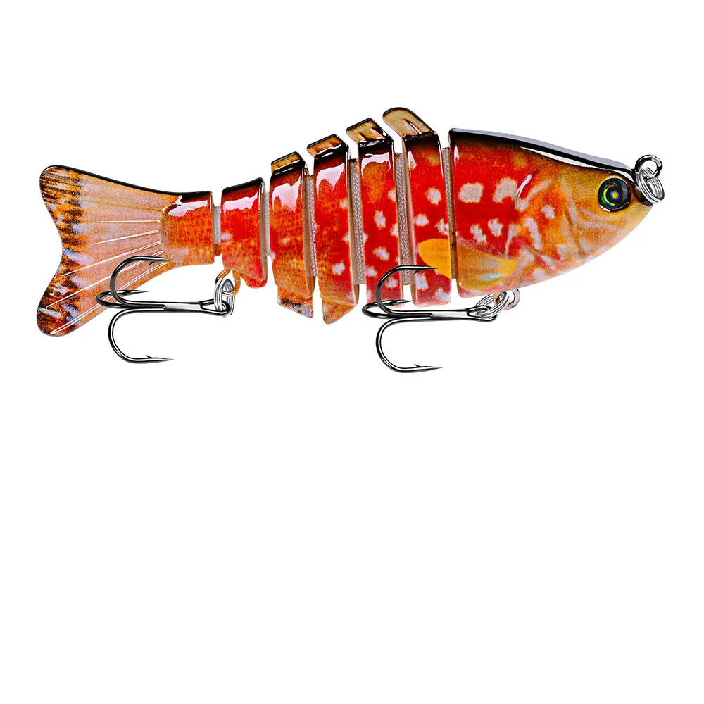 1 шт./пресноводный Троллинг многосекционная Реалистичная жесткая bait10cm/15g искусственная 3D глаза кривошипная приманка воблер вращающаяся приманка с тройным крючком - Цвет: 10