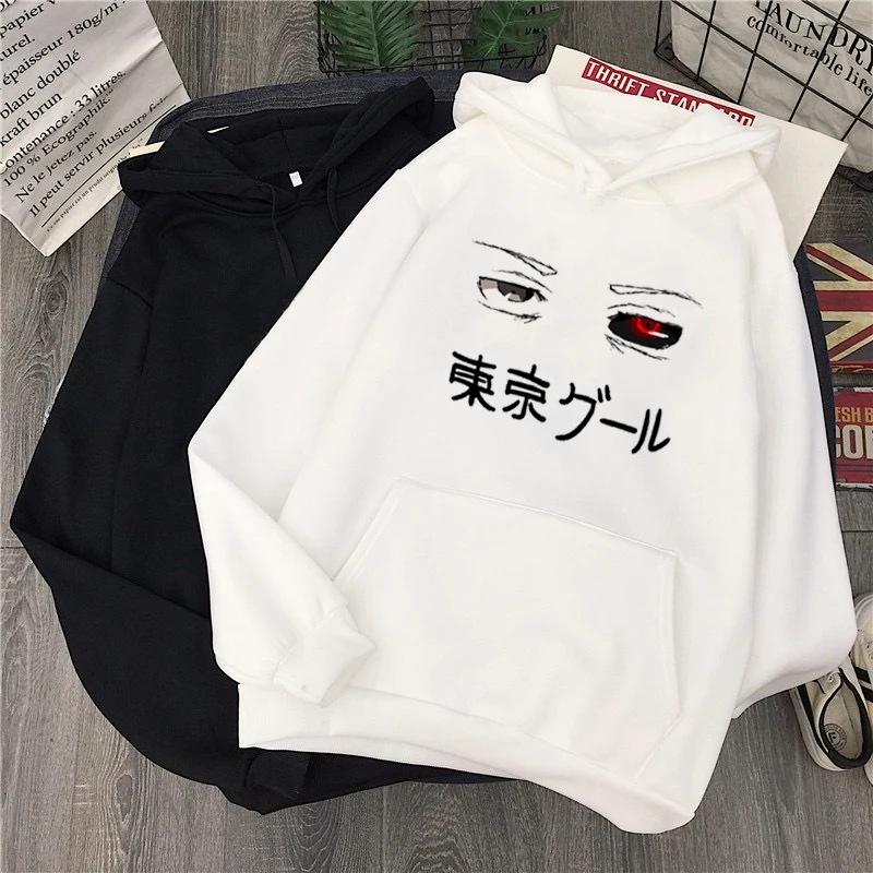 

Sweatshirts Japanese Anime Tokyo Ghoul Hoodies Harajuku Itself Kawaii Cartoon Kaneki Ken Graphic Fashion Unisex Hoodie Fall Tops