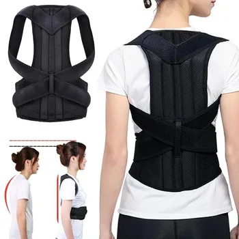 

Black Posture Corrector Unisex Hunching Back Support Health Care Shoulder Brace Straightener Belt Trainer Clavicle Spine Lumbar