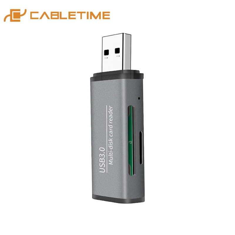 

CABLETIME USB3.0 to SD/Micro Multi-disk Card Reader Memory Card Adapter for Huawei LG Samsung Laptop Macbook Mibook C280