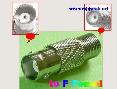 

DHL/EMS 250pcs F Female Jack to BNC Female Jack straight Coaxial TV PAL adapter Converter-A7