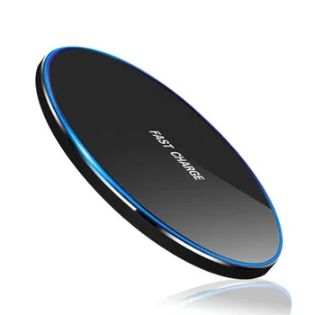 

Mobile Phone Wireless Charger Desktop Round Aluminum Alloy 10W Wireless Fast Charging Breathing Light