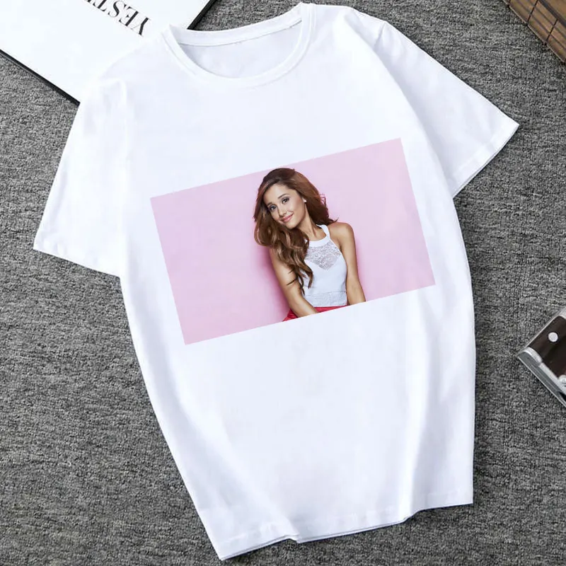 Ариана Гранде рубашка стильная картина головоломка Kawaii забавная печать полиэстер с коротким рукавом Футболка Большой размер Женская одежда Топы