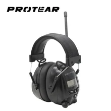 Protear NRR Protector auditivo electrónico, orejeras de Radio AM FM, protección auditiva electrónica