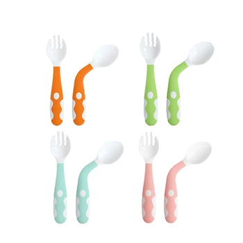 

2PCS/Set Spoon Baby Safety Infant Feeding Spoons Kids Children Boy Girl Toddler Flatware Baby Tableware