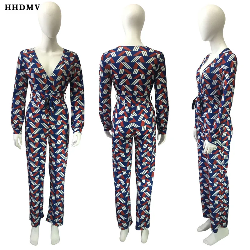 HHDMV GARM18002 весенние уличные повседневные стильные комбинезоны с длинным рукавом глубокий v-образный вырез Комбинезоны с рисунком Простые разноцветные комбинезоны длинные штаны