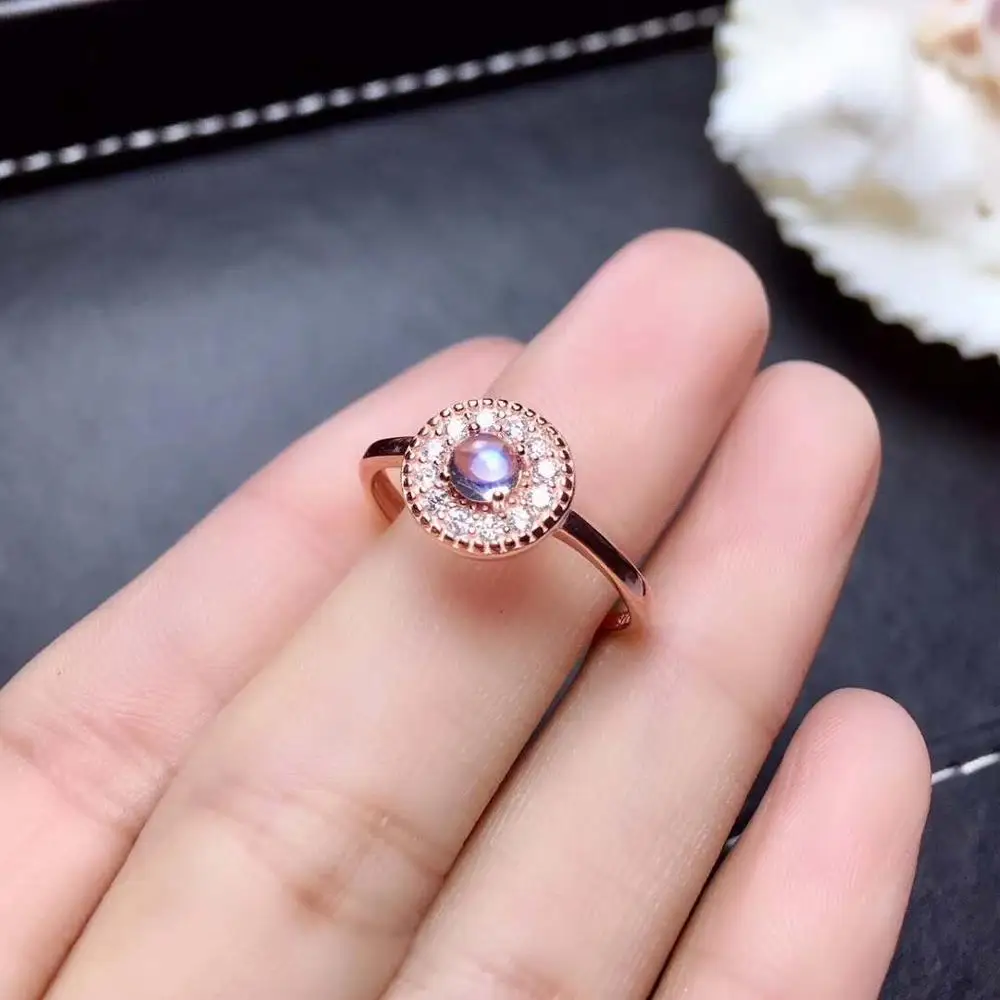 

Free shipping Natural Moonstone ring 925 sterling silver Fine jewelry For men or women