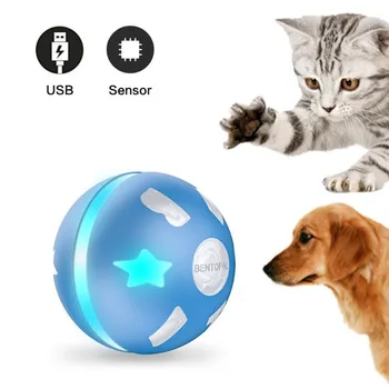 

Pet Electric Toys Smart Induction Driven Pet Cat Toy Ball Active Jump Ball USB Charging LED Rolling Flash Fun Interactive Toy