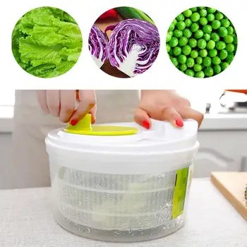 

Large Manual Salad Vegetable Fruits Drain Washer Spinner Lettuce Dryer Dehydrator Colander Basket Kitchen Salad Tools Gadgets