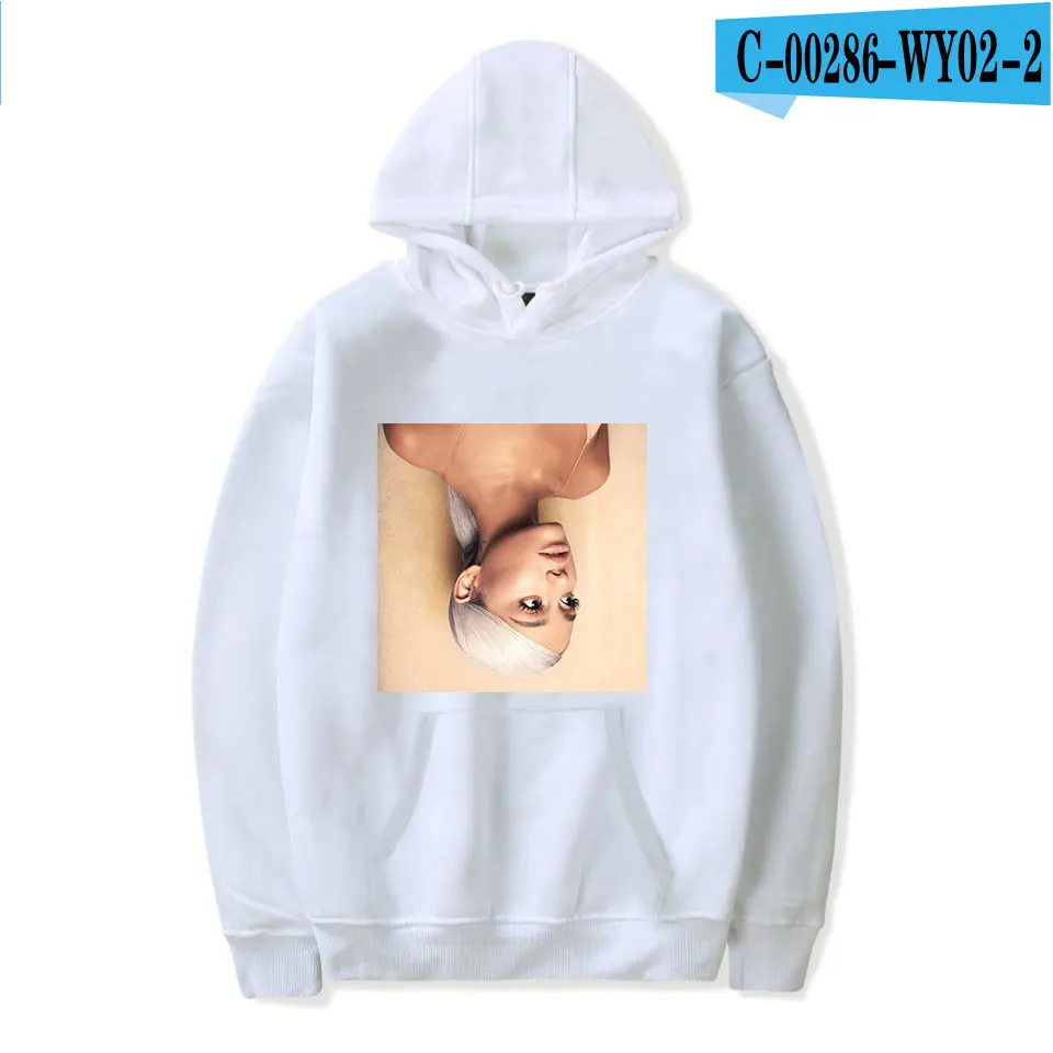 white Лидер продаж, толстовки с капюшоном Ariana Grande для женщин/мужчин, модная Толстовка в стиле хип-хоп, Повседневная Толстовка Kpop, одежда с длинными рукавами, большие размеры 4XL, пальто - Цвет: white