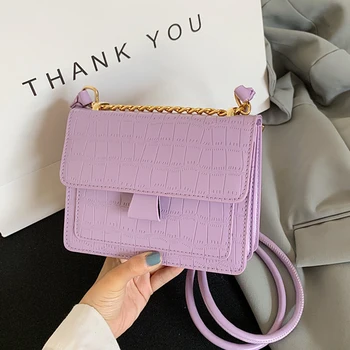 

Crocodile Pattern PU Leather Crossbody Bags For Women 2020 Chain Female Shoulder Handbags Mini Purses Travel Cross Body Bag