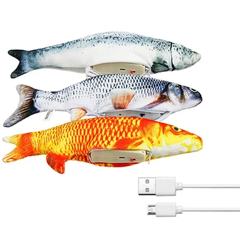 

3 Packs of Electric Cat Fish Dynamic Toys, Realistic Swing Fish Plush Simulation Electric Swing Fish Cat Toy