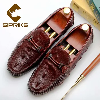 

Sipriks Male Ligth Loafers Black Smoking Loafer Burgundy Moccasin Slippers Mens Driving Shoes European Boss Casual Flats 2019