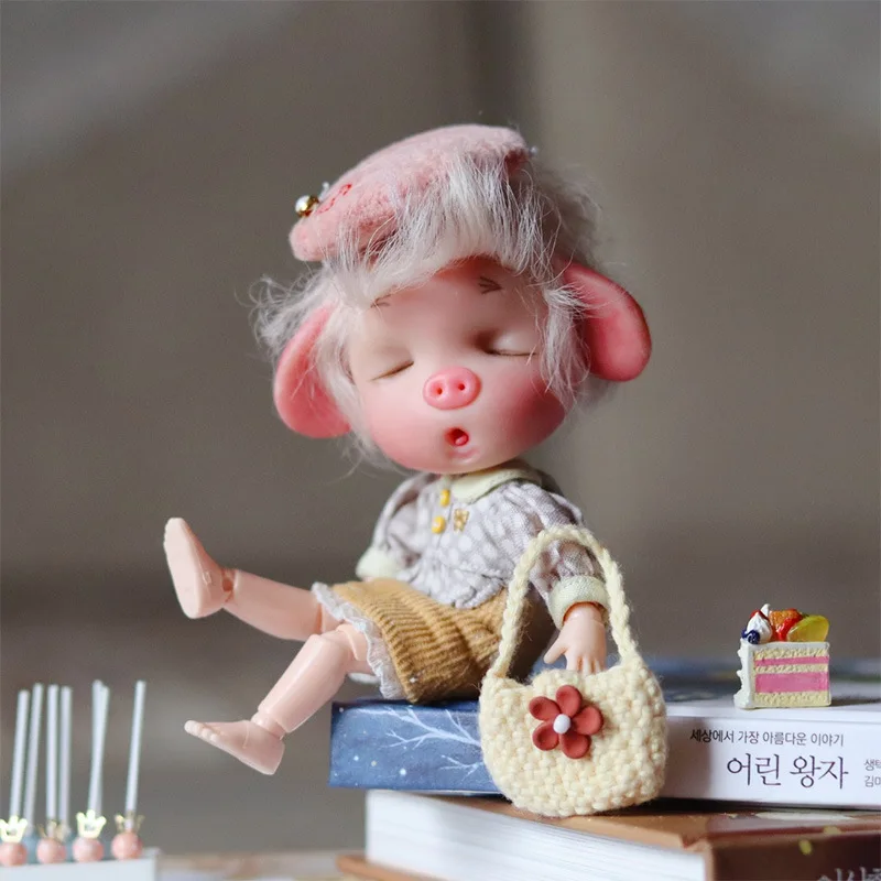 

16CM BJD Doll 13 Movable Joint DIY Sleeping Pig Dress Up Nude Doll Fashion Cute Clothes Accessories 1/12 Girl Gift Children Toys