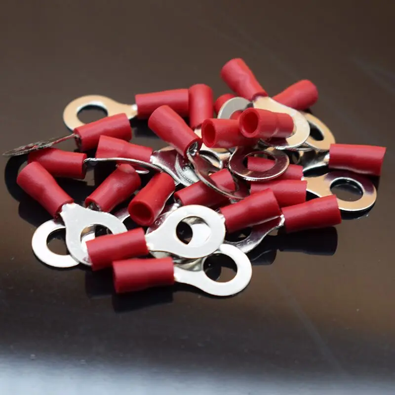RV1.25-6 Красный 22-16 AWG 0 5-1.5mm2 изоляцим кольцом терминал соединительный кабель с