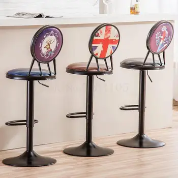 

Iron lift bar chair bar table and chair modern minimalist high bar stool creative front desk bar chair