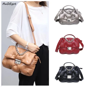 

High Quality Padded Pillow Bag Women Crossbody Chain Bag Daily Messenger Bag Ladies Handbags and Purses Female Soft Down Bag