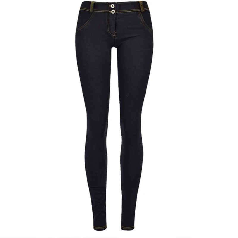 Женские джинсы с низкой талией, женские джинсы с высокой эластичностью размера плюс, Стрейчевые женские джинсы с эффектом потертости, узкие брюки-карандаш KZ013 - Цвет: black