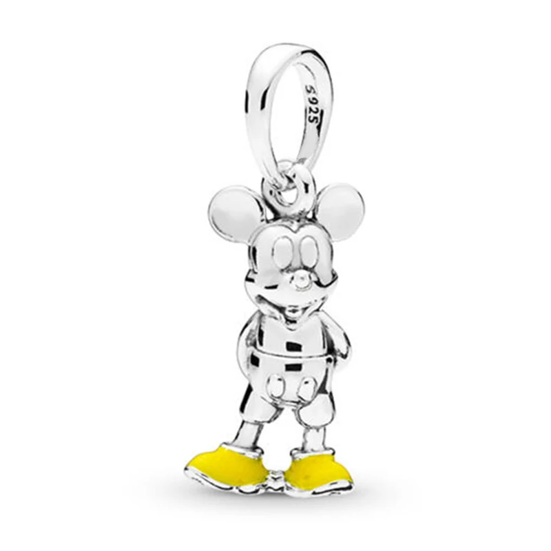 Новый 100% стерлингового серебра 925 классический кулон желтый Эмаль оригинальный браслет ювелирные изделия волшебник мультфильм бусины