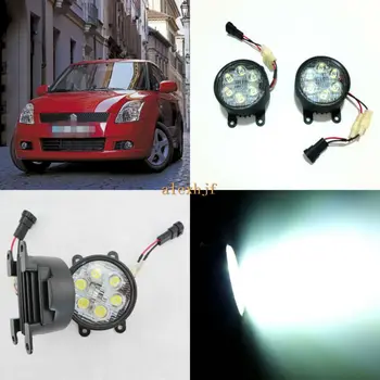 

July King 18W 6LEDs H11 LED Fog Lamp Assembly Case for Suzuki Swift 2005+, 6500K 1260LM LED Daytime Running Lights