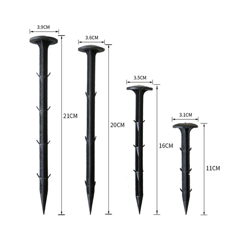 20 Pcs Plastic Garden Stakes, Anchors Plastic Landscape Anchoring Spikes,S od Staple for Camping Tent, Straw Blanket