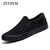Men Casual Shoes Canvas Slip-On All Black Low Style Breathable Light Fashion Shoes for Men Footwear Zapatos De Hombre 1