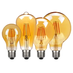 E27 Retro LED Filament Lamp Edison Bulb Antique ST64 A60 G80 G95 T45 Decorative Lighting Warm Light 220v