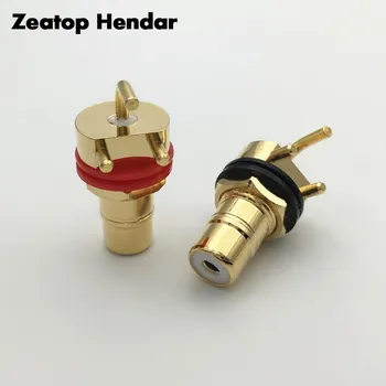 

8Pcs HIFI Copper RCA Terminal Female Jack 3 Pin PCB Socket Gold Plated Connector