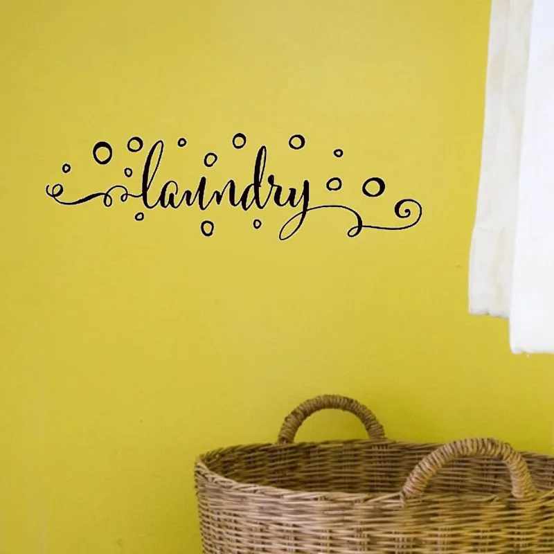 Laundry Room Wall Sticker Decoration Art Murals Vinyl Sign With Bubbles Decals For Home Wash Wallpaper | Дом и сад