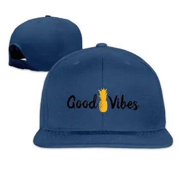 

Good Vibes Pineapple Washed Unisex Adjustable Flat Bill Visor Baseball Cap