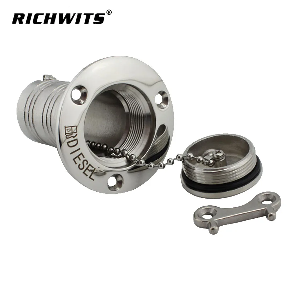 2 inch (50mm)  316 Stainless Steel Marine Boat Hardware Deck Filler Fuel Boat Deck Gas Boat Deck Fill/Filler with Key Cap