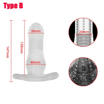 Soft Anal Butt Plug Female Prostate Massager Masturbation Hollow Male Penis Sleeve Dildo Insert Design Sex Toys For Women Men 5