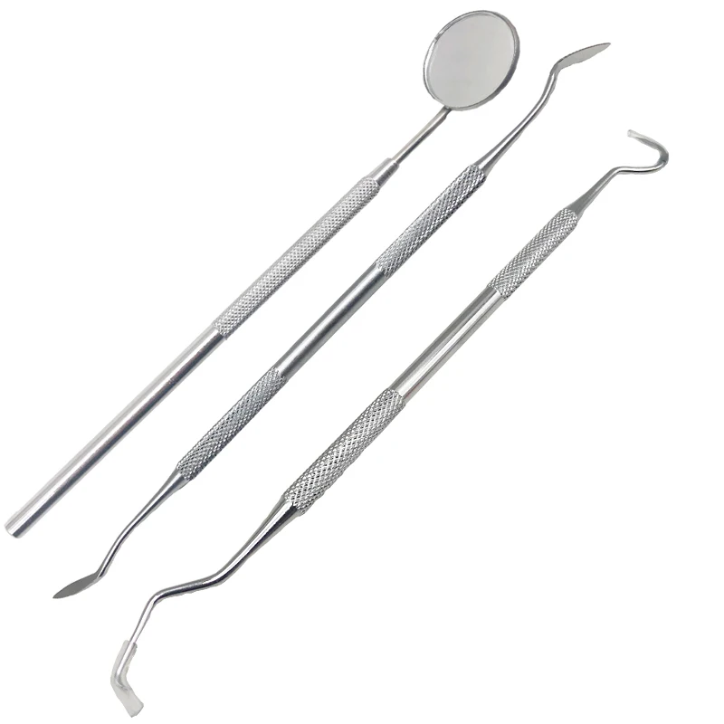 3pcs Dental Loupes Dental Spatula Mirror Probe Dental Laboratory