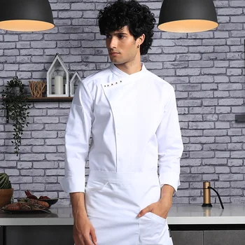 

Classical Man Woman Long Sleeve Chef Jacket,Food Service Uniform,Customized Logo