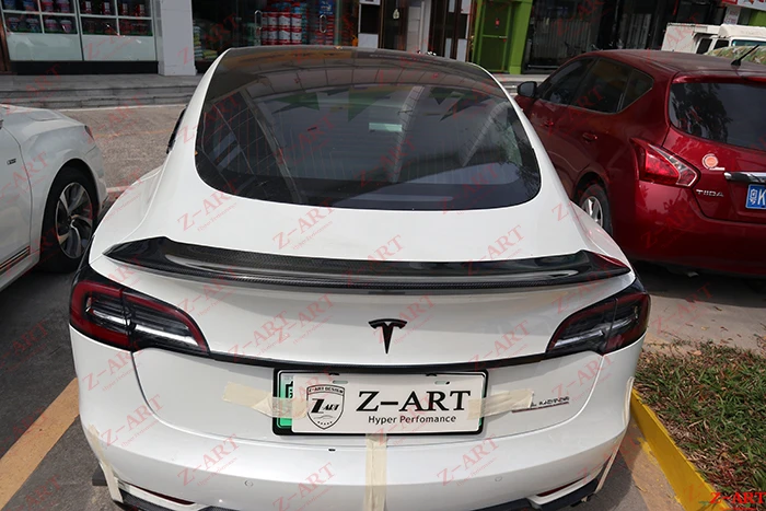 Z-ART для Tesla модель 3 задний спойлер из углеродного волокна модель 3 в задний спойлер из углеродного волокна для Tesla модель 3 заднее крыло из углеродного волокна