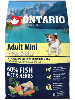 

ONTARIO ONTARIO DOG ADULT MINI FISH & RICE 7 nizkozernovoy for adult dogs of small breeds from 7 species of fish and rice