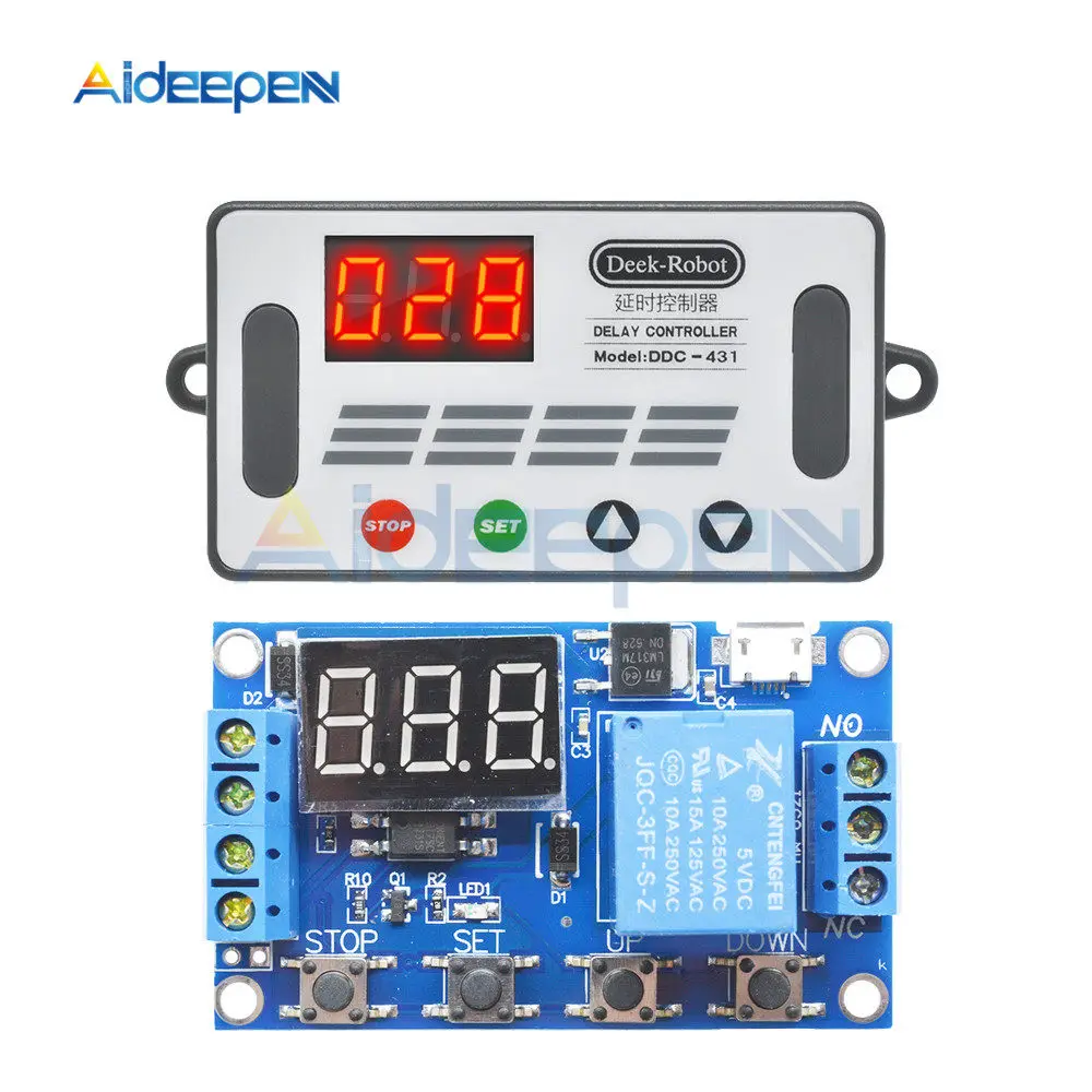 Relay and Case DC6-30V цифровой Дисплей времени модуль реле задержки времени таймер реле отсрочка таймера время цикла Управление переключатель Напряжение защиты - Габаритные размеры: Relay and Case