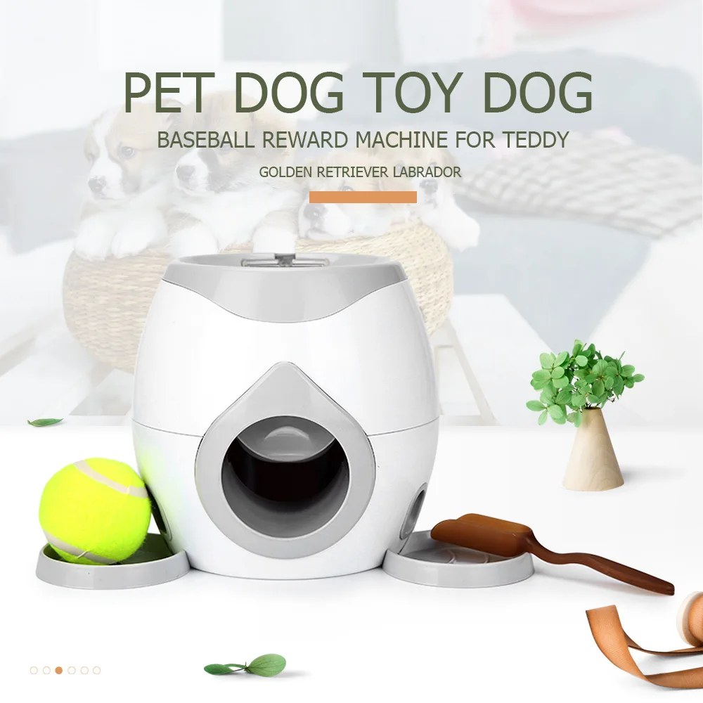 

4 Set Pet Dog Baseball Reward Machine Toy Teddy Golden Retriever Labrador Safe Durable Feeding Spoon Removable Plate Pet Dog Toy