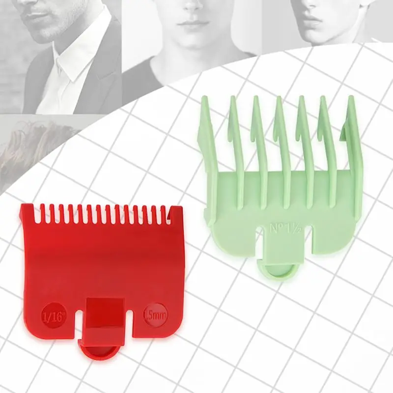 

2pcs Professional Cutting Guide Comb Hairdressing Tool 1.5mm 3mm Set Colorful Limit Comb Set for Electric Hair Trimmer Shaver