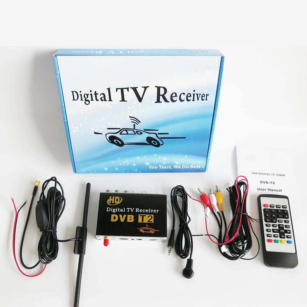 Автомобильный HD DVB-T2 цифровой ТВ приёмник коробка 60-100 км/ч для России, Таиланда, Сингапура, Индонезии, Колумбии