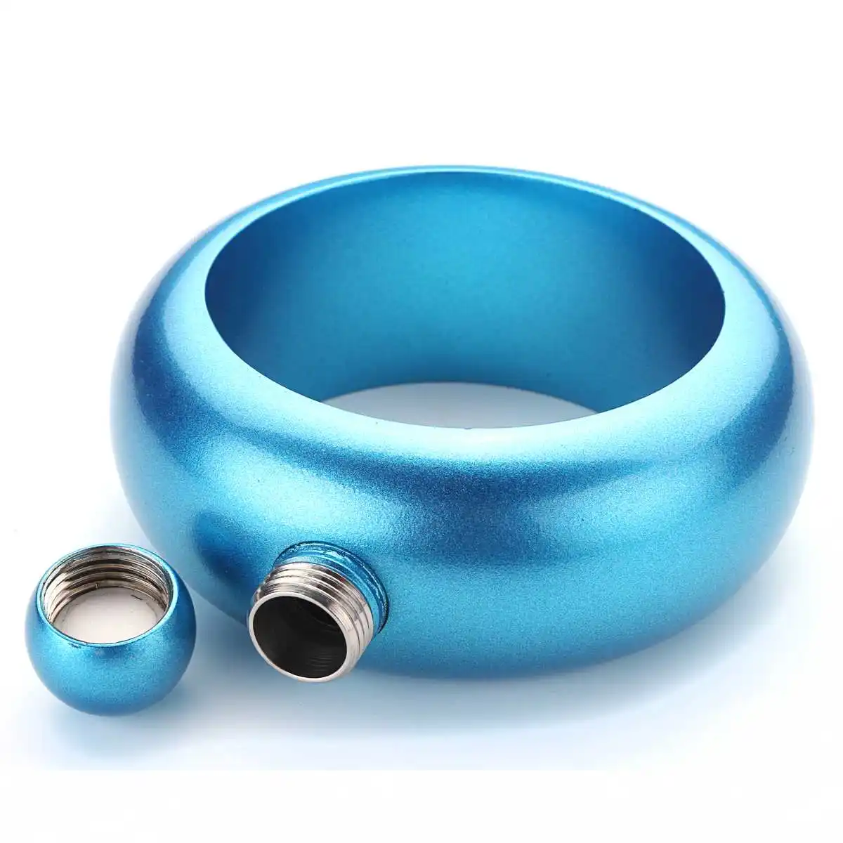 Matte Blue 3,5 унций браслет фляжка из нержавеющей стали для виски, водки, фляга, карманный кувшин, шикарная посуда для напитков, 5 цветов - Цвет: Matte Blue
