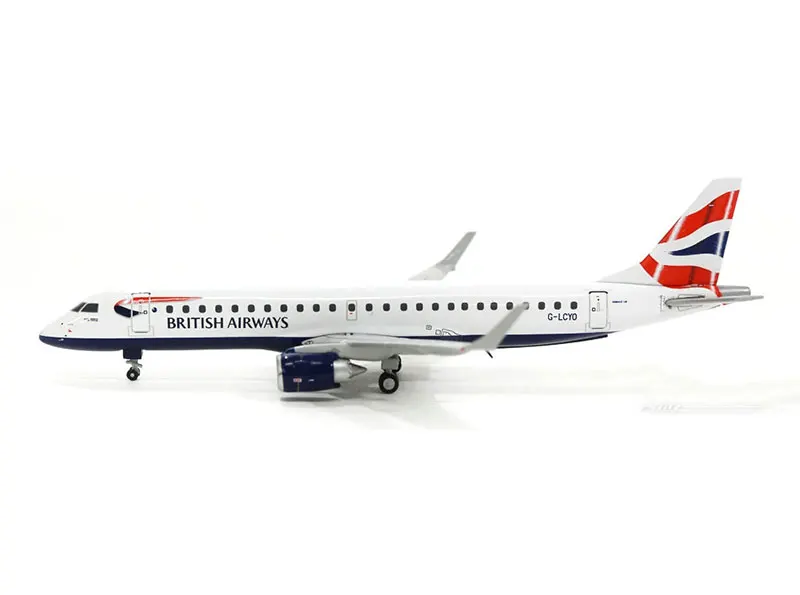 1/400 Diecast Alloy British Airline Embraer ERJ-190 Aircraft Scale Airplane Model Exquisite Gift Collection Home Decoration