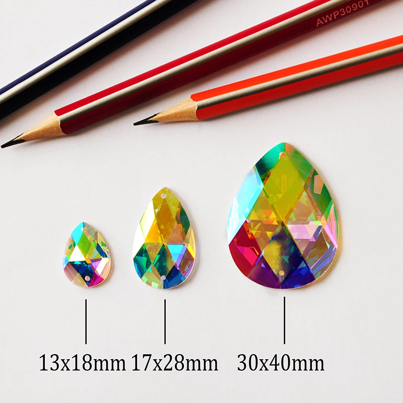 

CTPA3bI 2152TH Glass Sewing Rhinestones Strass Crystal AB Drop Flatback super Glitter Jewel Decoration Stones for Dress Bags