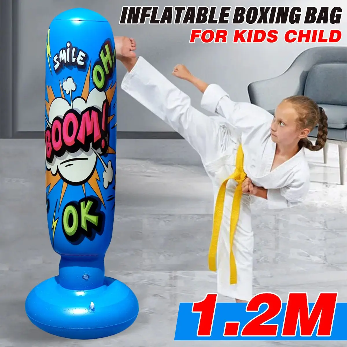 Sac de boxe gonflable 1.2M/1.6M, sac de sable debout pour enfants