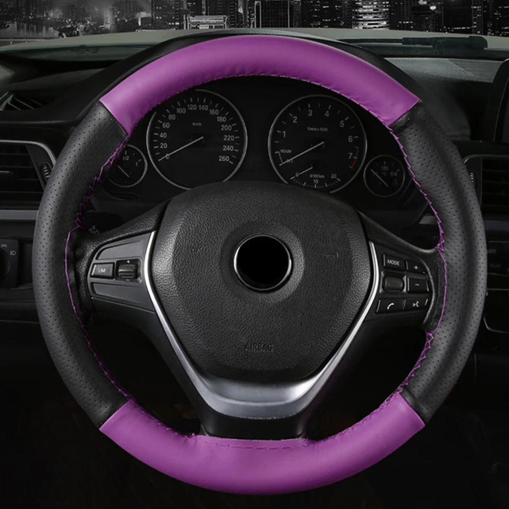 Чехол рулевого колеса автомобиля подходит для Nissan Micra March Pulsar Juke Dualis Qashqai X-Trail Dacia Sandero Logan, duster Lodgy и т. д - Название цвета: Purple