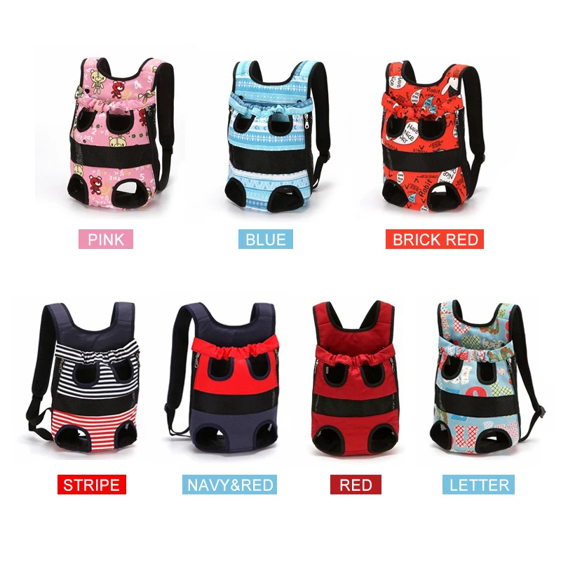Portable Travel Dog Carrier Backpack Cat Front Bag Head Out Four Legs  Ventilation Mesh Double Shoulder Bag Outdoor Dog Products