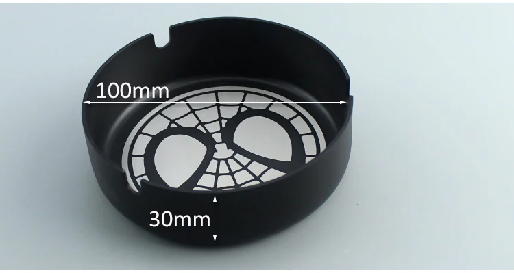 Металлическая Пепельница из нержавеющей стали Пепельница Черный Круглый супергерой дизайн Супер Герои Супермен Бэтмен Человек-паук производные продукты