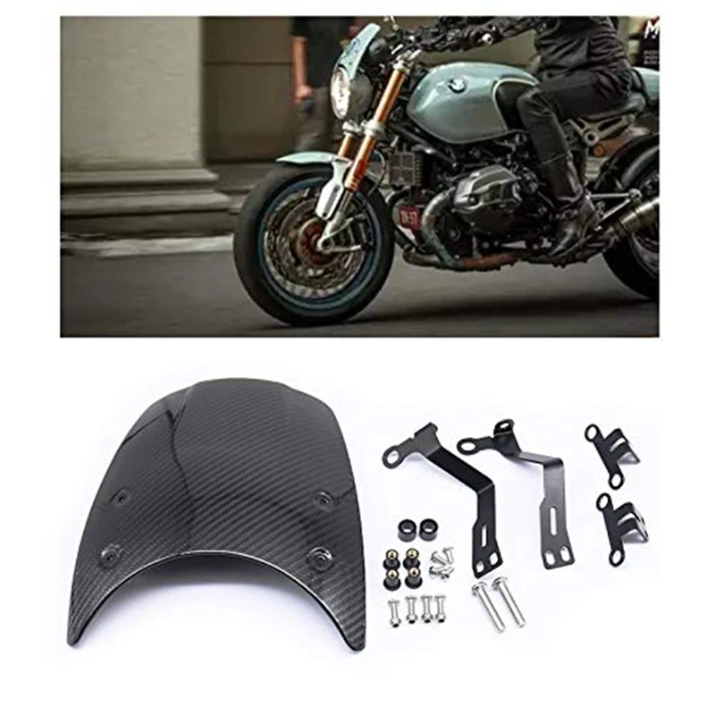 

Carbon Fiber Windshield Windscreen Headlight Fairing Motorcycle for BMW R Nine T 2014-2017