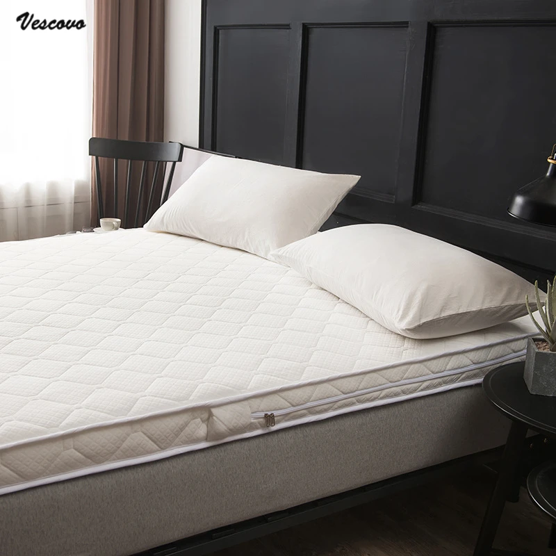 VESCOVO моющийся трикотажный хлопок кровать Топпер пены массажный матрас Топпер для двуспальной односпальной кровати